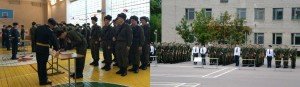 ВЧ 41516. Процедура принятия присяги в спортзале части и на плацу