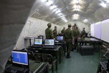 Войсковая часть во время проверки